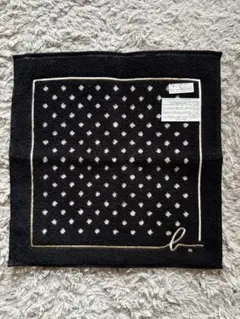 agnes b ドット柄タオルハンカチ 黒のサムネイル