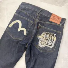 極美品】EVISU ビッグカモメ 大黒 刺繍 和柄 デニム W30 濃紺 - メルカリ