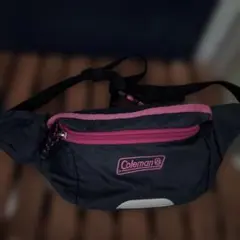 Coleman ウエストポーチ ネイビー×ピンク