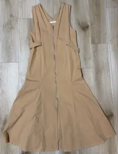 【美品】archives アルシーヴ 前ジップ ジャンバースカート ベージュ