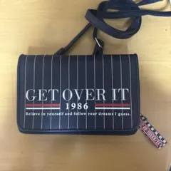 ストライプ柄ショルダーバッグ ネイビー