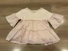 Petit mainプティマイン　半袖トップス　110 薄ピンク　フリル