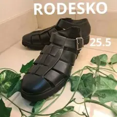 RODESKO　ロデスコ　グルカサンダル　ブラック　25.5