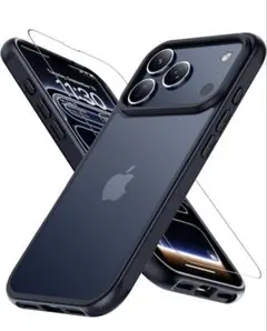 iphone 17pro 用 ケース ガラスフィルム付き 半透明 アイフォン