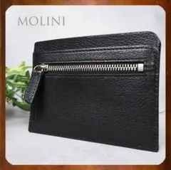 【新品】MOLINI レザー コンパクト財布 黒 モリニ 金子綾 イタリア 新品】MOLINI レザー コンパクト財布 黒 モリニ 金子綾 イタリア