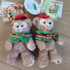 ダッフィー シェリーメイ クリスマス ぬいぐるみバッジ 2体セット