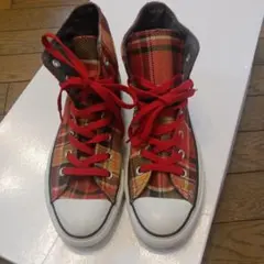Co&Lu ハイカットスニーカー レッドチェック スタッズ - メルカリ