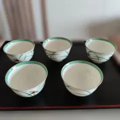 香蘭社 宮内御用達 リンドフィールド金縁湯呑5個セット