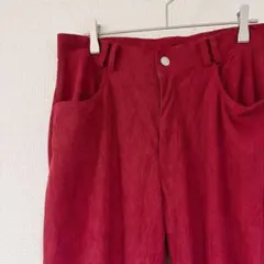 美品✨️【L】赤 コーデュロイ パンツ ストレートパンツ カジュアル お出かけ