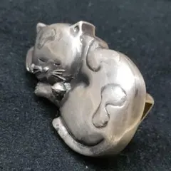 Christofle クリストフル　置物　眠り猫　フギュリン　美品　シルバー色 Christofle クリストフル 置物 眠り猫 フギュリン 美品 シルバー色