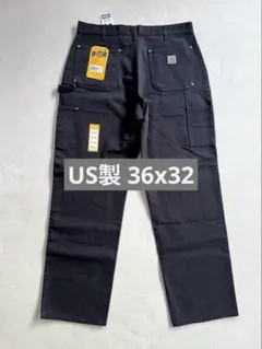 新品 US製 カーハート B01 ダブルニー パンツ 黒W36