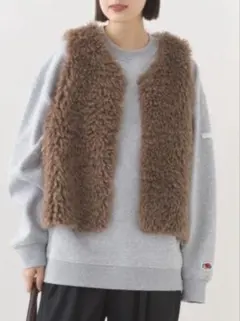 OMNES ボアベスト F ブラウン オムネス ファーベスト