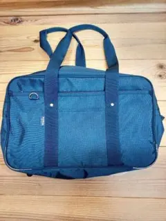 y) スクールバッグ　スクバ　紺　ネイビー　ナイロンバッグ