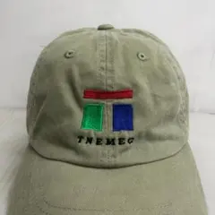 【US古着】キャップ　6パネルキャップ　刺繡ロゴ　TNEMEC　カーキ系　企業物