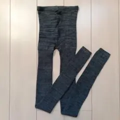 ユニクロ 14分丈 ヒートテックニットレギンス　ダークグレー　リブ　М/L