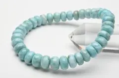 癒しの波模様！ ラリマー　4-5.5x8mm　ボタン 天然石ブレスレット