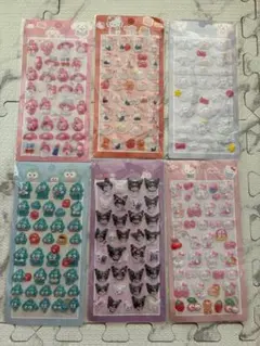 3D立体シール ぷくぷくシール 6枚セット