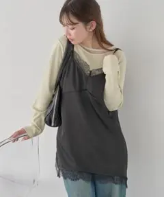 新品　アースミュージックアンドエコロジー　ランジェリーライクレースキャミ