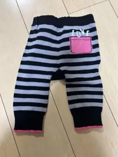 ストライプパンツ 黒とグレー 80〜95cm