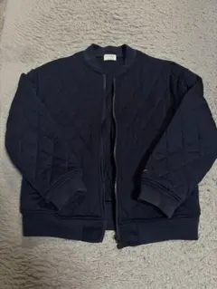 ネイビー キルティング ジップアップジャケット 140