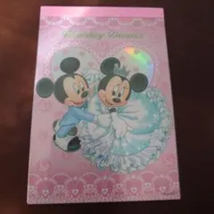 ミッキー・ミニー ウェディングメモ帳 ホログラムステッカー付