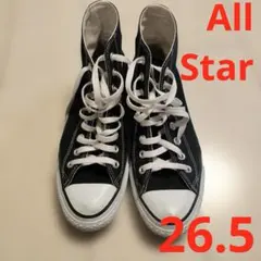 26.5　コンバース　オールスター　ブラック　ハイカット　キャンバス　黒
