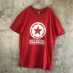 B2165古着　Tシャツ バックプリント　赤　90s Y2K