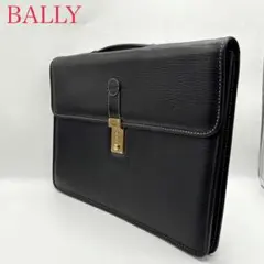 【極美品】バリー ビジネスバッグ レザー ゴールド金具 ダイヤル式 A4 黒