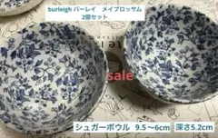 Burleigh バーレイ ブルーキャリコ シュガーボウル ミニプレート