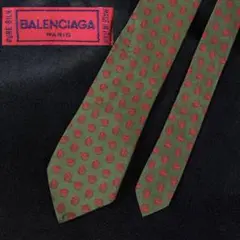 【雰囲気抜群】BALENCIAGA ネクタイ 総柄 グリーン ヴィンテージ風 訳