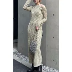 最終値下げ MOUSSY MULTI COLOR KNIT DRESS グリーン