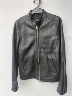 美品　HARE ブラックレザーライダージャケット　羊革　S