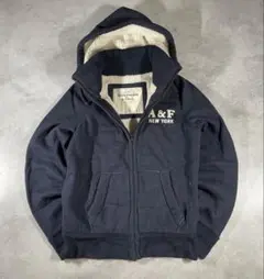 Y2K 00s 国内正規　アバクロ　ボアフリース　ジップパーカー　ハイネック 紺