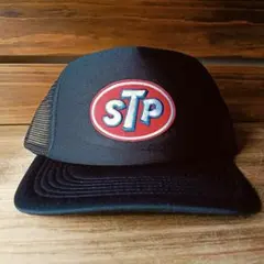 STP ロゴ メッシュキャップ ブラック トラッカーキャップ バイカー 古着