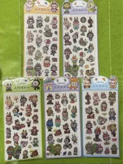 ラブブ labubu シール 5点セットAAA