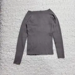《GRL》グレイル　(M)ニット　セーター　リブ編み　長袖　グレー