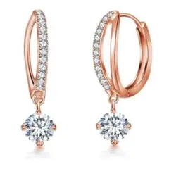 ゴールド フープピアス レディース ジルコニア 18金 k18 シルバー925★