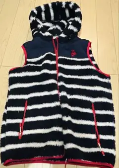 秋冬　CHUMS♡エルモフリースベストフード付き ネイビーボーダー