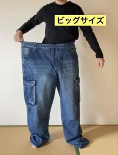 新品未使用 ビッグサイズ　PLAY BIGG サイズ46 デニムカーゴパンツのサムネイル