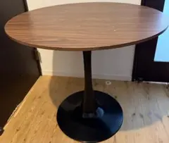 尼*屁様 丸カフェテーブル オーク無垢材 70cm ブラック脚 - メルカリ