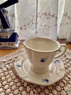 青い鳥デザイン ティーカップとソーサー