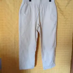 メンズGUベージュコーデュロイ ワイドパンツ ゴムウエスト XXL