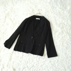 CORDIERコルディア テーラードジャケット40/Lポケットありブラック薄手