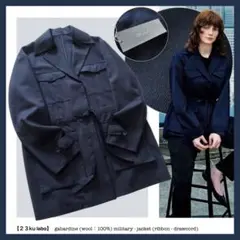 23区：新品未使用【ギャバジン／リボンドローコード】ミリタリーオーバージャケット