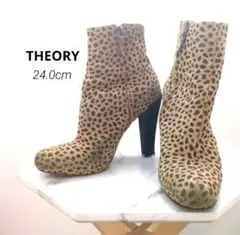 Theory✨￼ レオパード柄 スエード ショートブーツ 24cm 美脚 ヒールのサムネイル