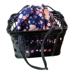 花柄巾着付き和装用バッグ