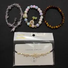Glitz Wave　LULUdiy　ssrゴールド＆水晶系ブレスレット セット