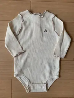 ⭐︎新品⭐︎ petit main長袖リブロンパース アイボリー 80サイズ