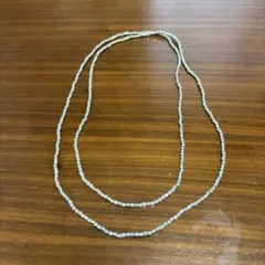 最終値下げ　美品　シルバービーズのロングネックレス