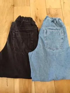 【GU】バレルレッグジーンズ　130　2枚セット